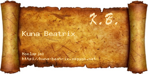 Kuna Beatrix névjegykártya